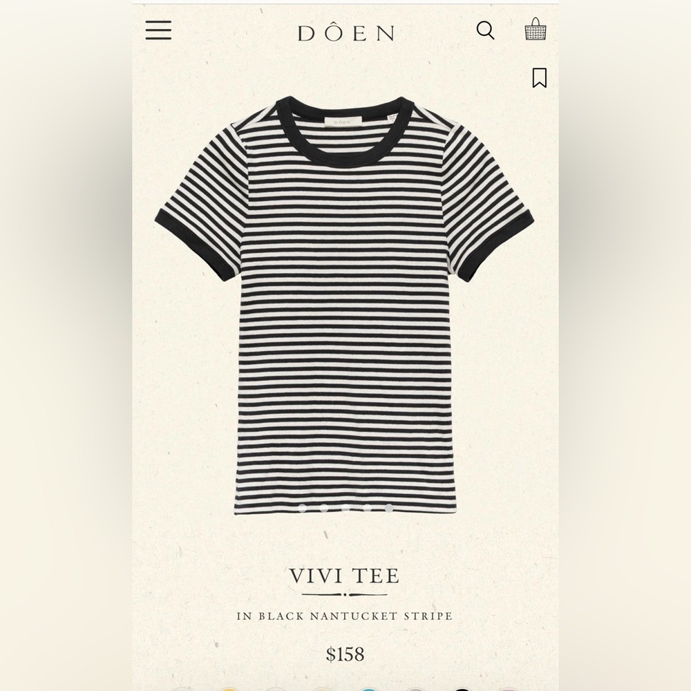 Doen Vivi TEE -- Navy Nantucket Stripe • Size S